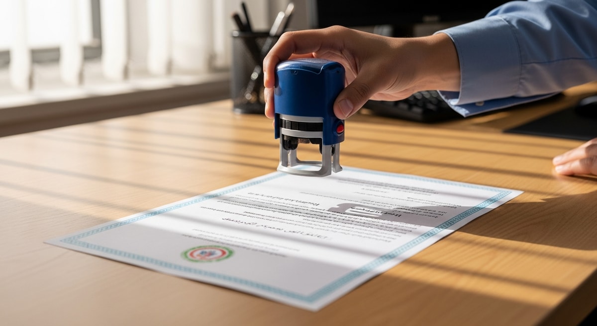 Ministry authentication on Eritrean document