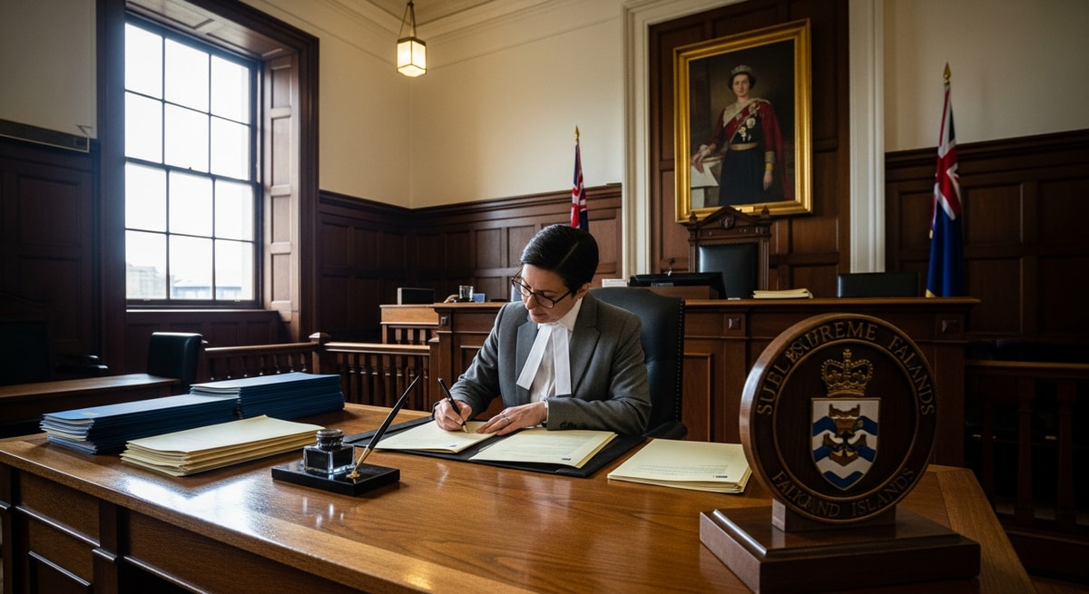 Supreme Court of the Falkland Islands in Stanley where the Registrar issues apostilles for official documents under the Hague Convention