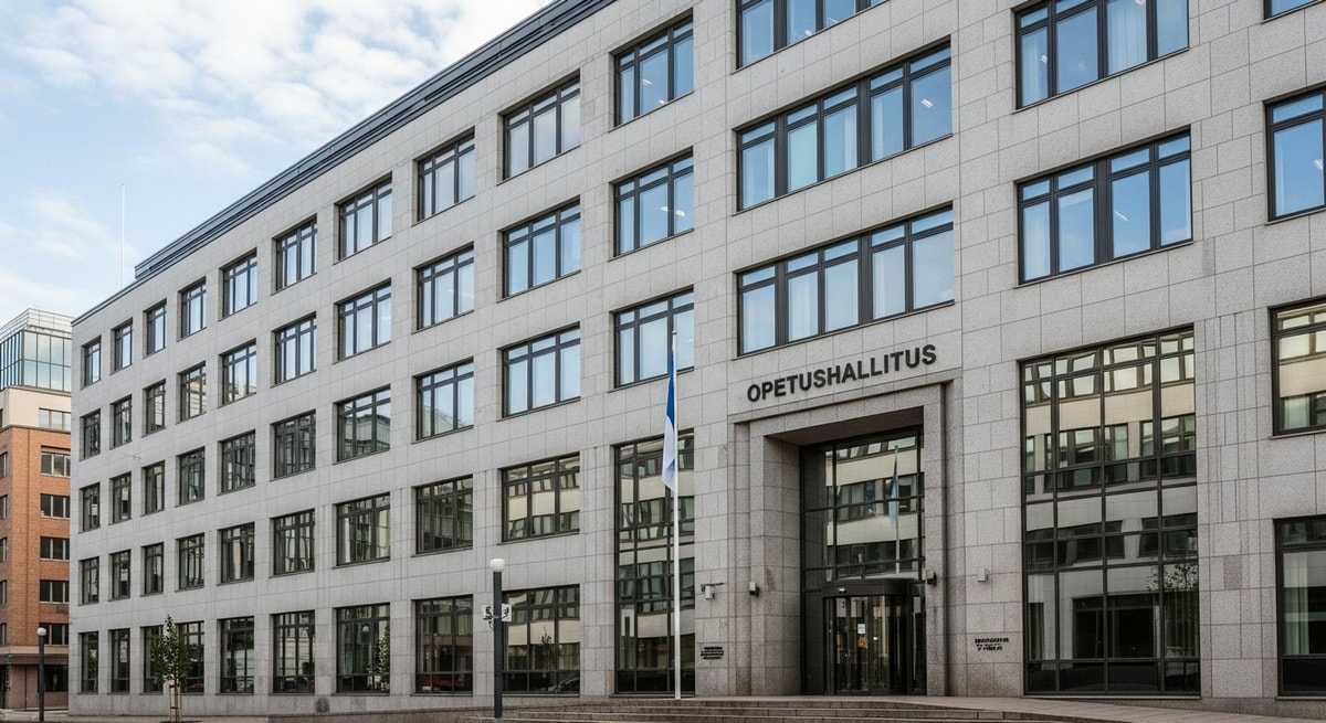 Finnish National Agency for Education building representing the authority that administers the authorized translator examination and register