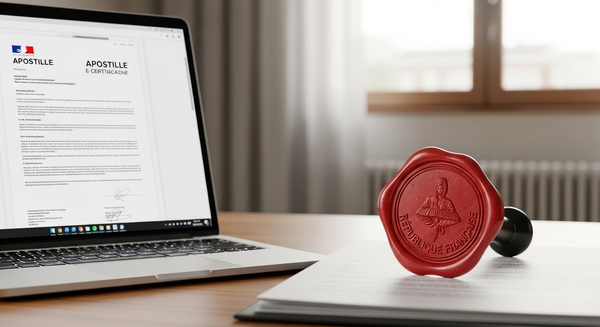 French apostille e-certificate and notarial seal representing the electronic apostille system available for French Polynesia documents under French jurisdiction