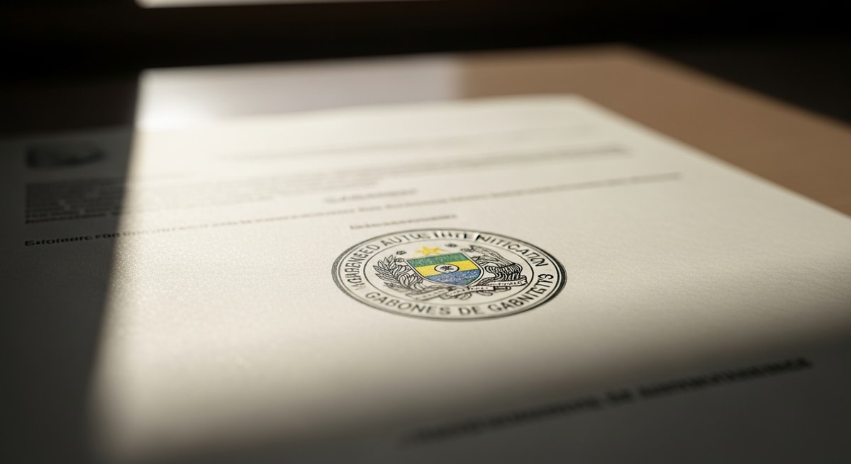 Ministry authentication on Gabonese document