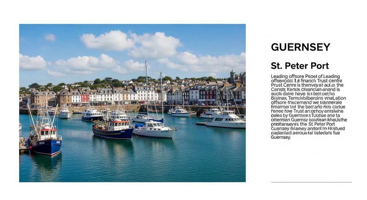 St Peter Port harbour in Guernsey representing the island's status as a leading offshore financial and trust centre in the English Channel