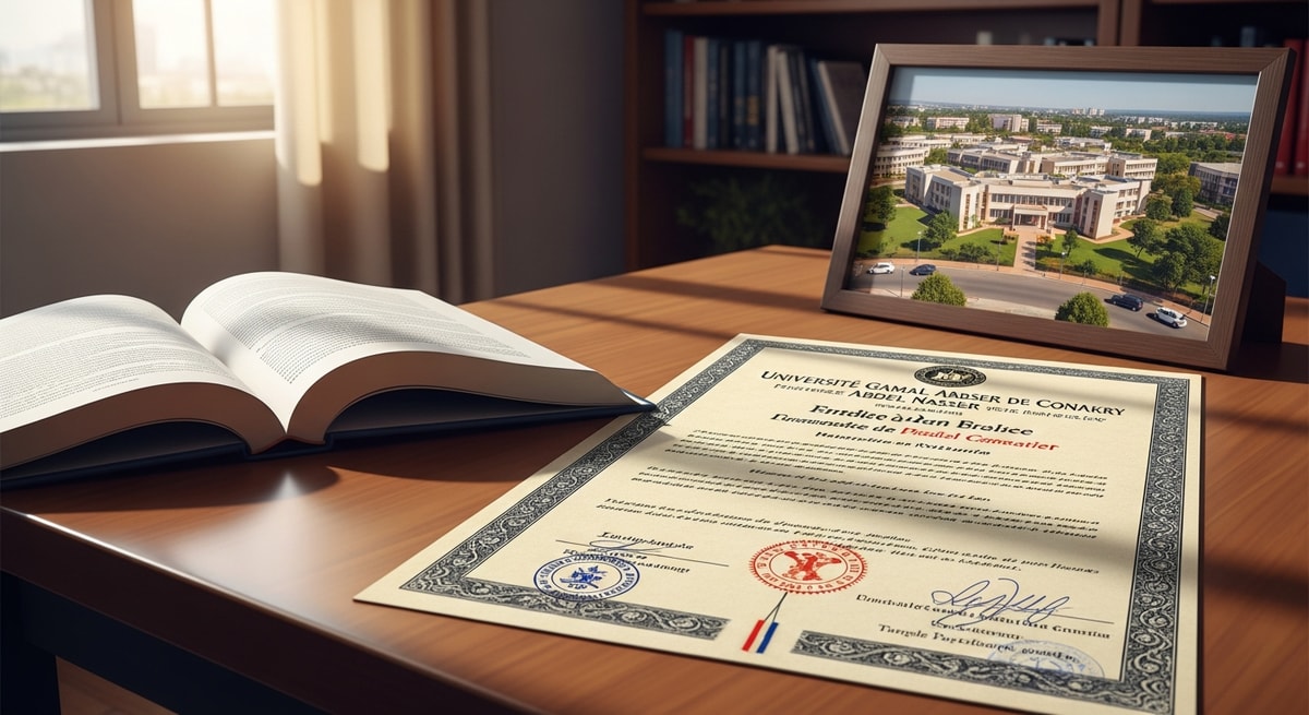 Université Gamal Abdel Nasser de Conakry campus representing Guinea's higher education institutions and their French-language academic credentials