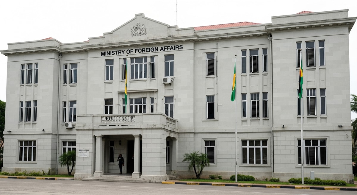 Ministry of Foreign Affairs building in Georgetown Guyana the competent authority for apostilles on Guyanese public documents