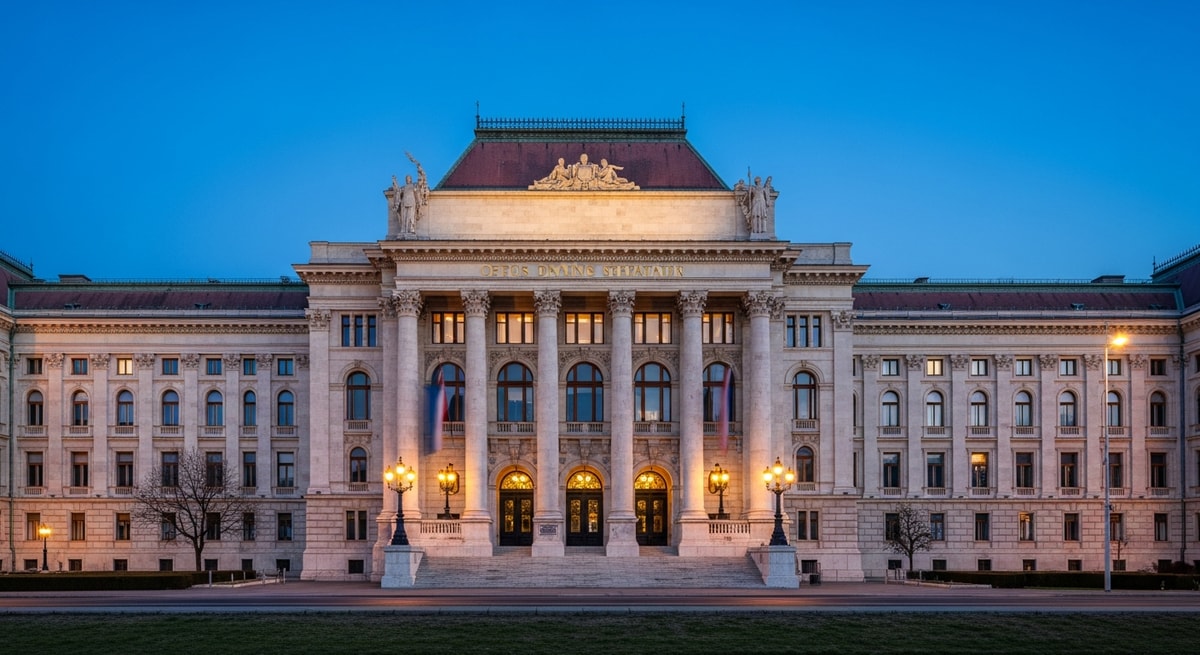 Official Hungarian government building in Budapest representing the centralized translation attestation system administered by OFFI