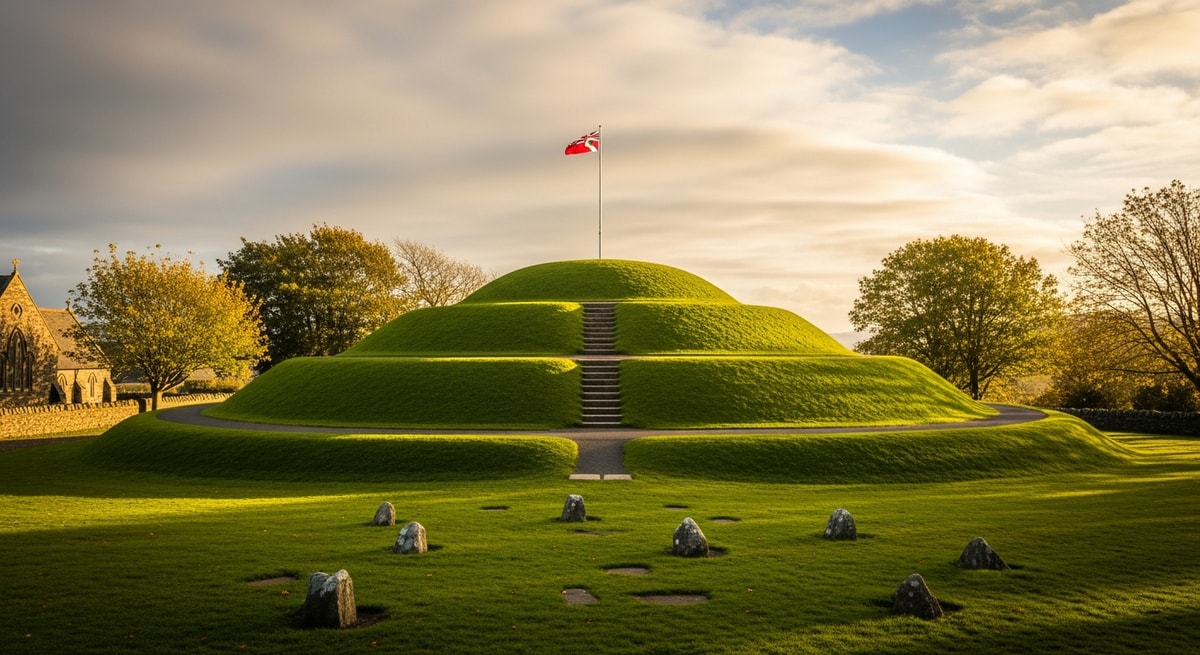 Tynwald Hill at St Johns Isle of Man where the world's oldest continuous parliament meets annually representing Manx self-governance