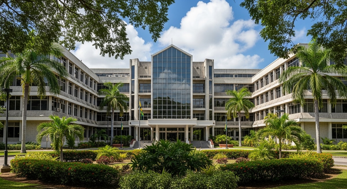 Ministry of Foreign Affairs and Foreign Trade building in Kingston where Jamaica issues apostilles for international document authentication