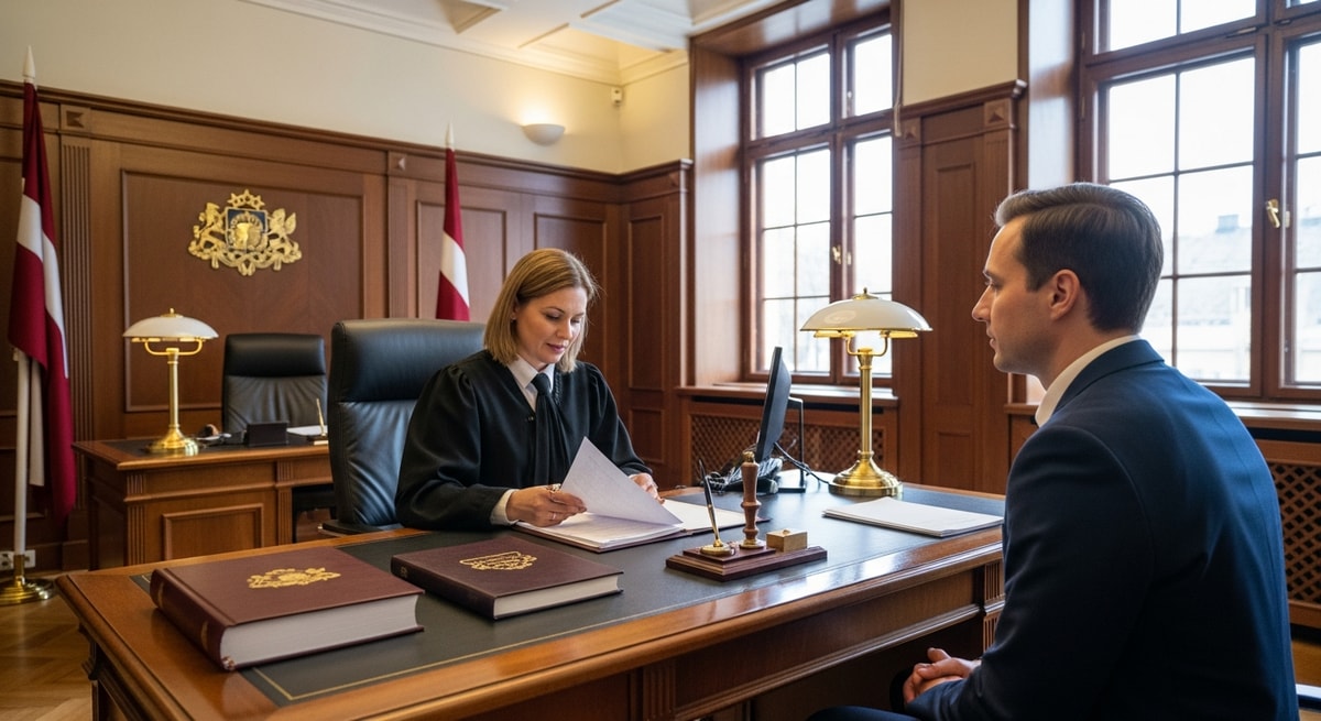 Latvian sworn notary office representing the notarial certification system for official document translations in Latvia