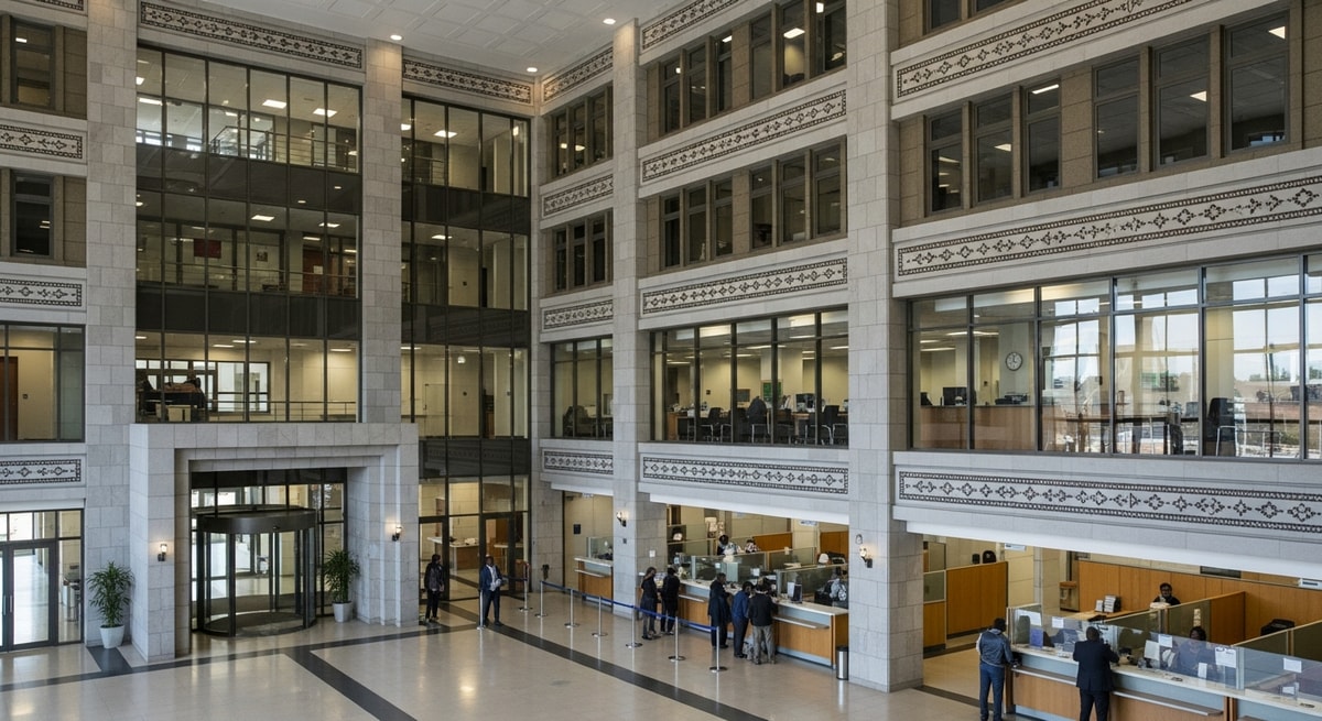 Lesotho government building in Maseru where civil registration and official document services are provided for Lesotho citizens