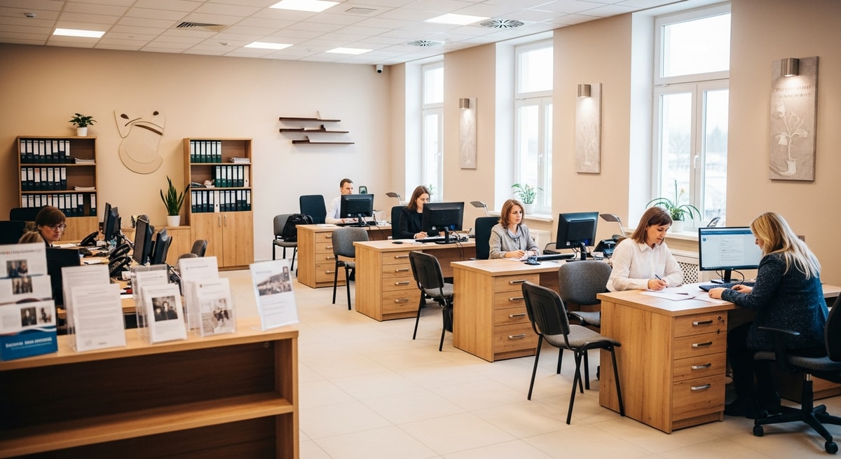 Lithuanian Registrų centras civil registry office representing the vital records system for birth, marriage, and death records