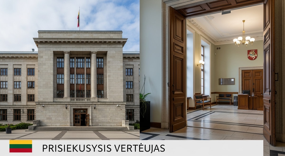 Lithuanian regional court building representing the judicial foundation of the prisiekusysis vertėjas sworn translator registration system