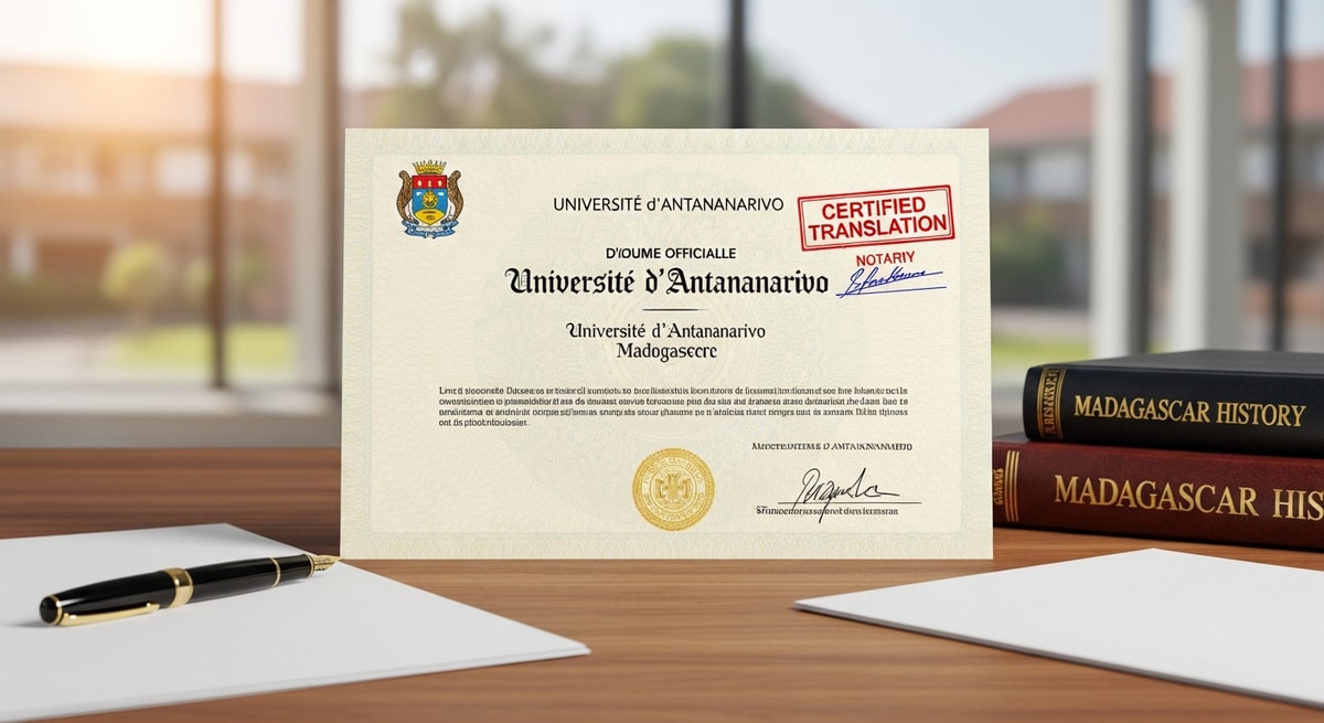 Université d'Antananarivo campus in Madagascar, the country's oldest public university whose French-language diplomas require certified translation for international recognition