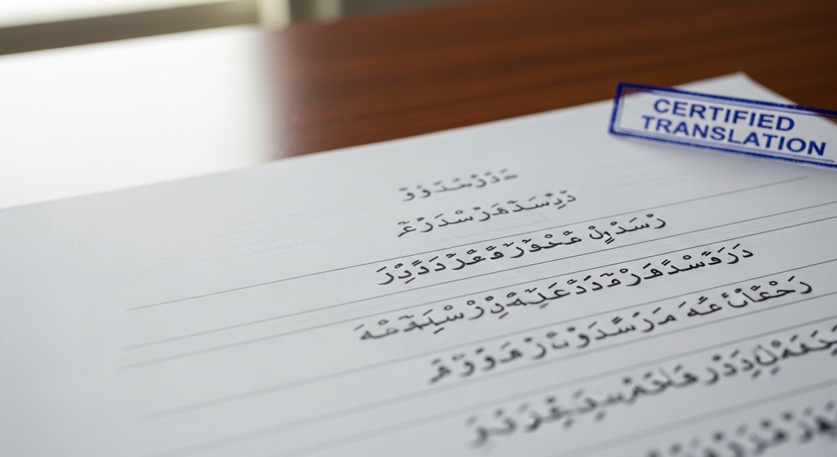 Example of Dhivehi Thaana script writing system used in official Maldives government documents requiring certified translation