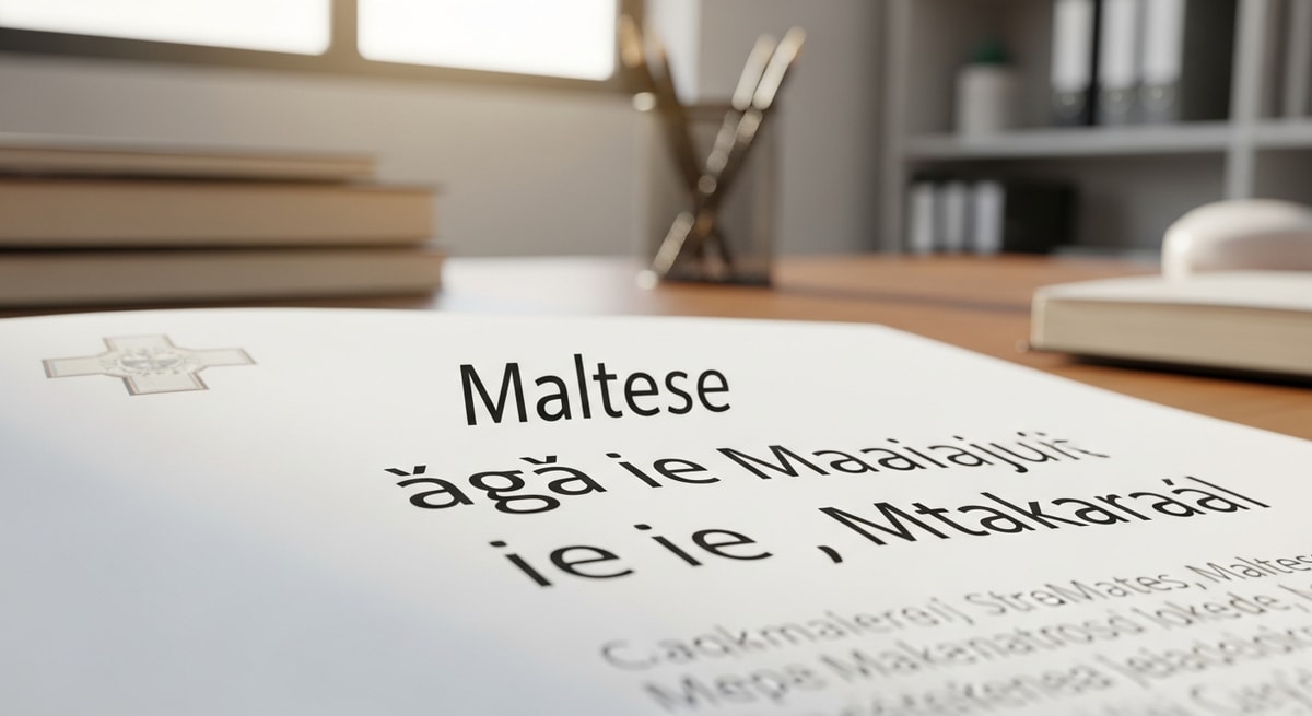 Maltese language text showing the unique Semitic language written in Latin script with special characters