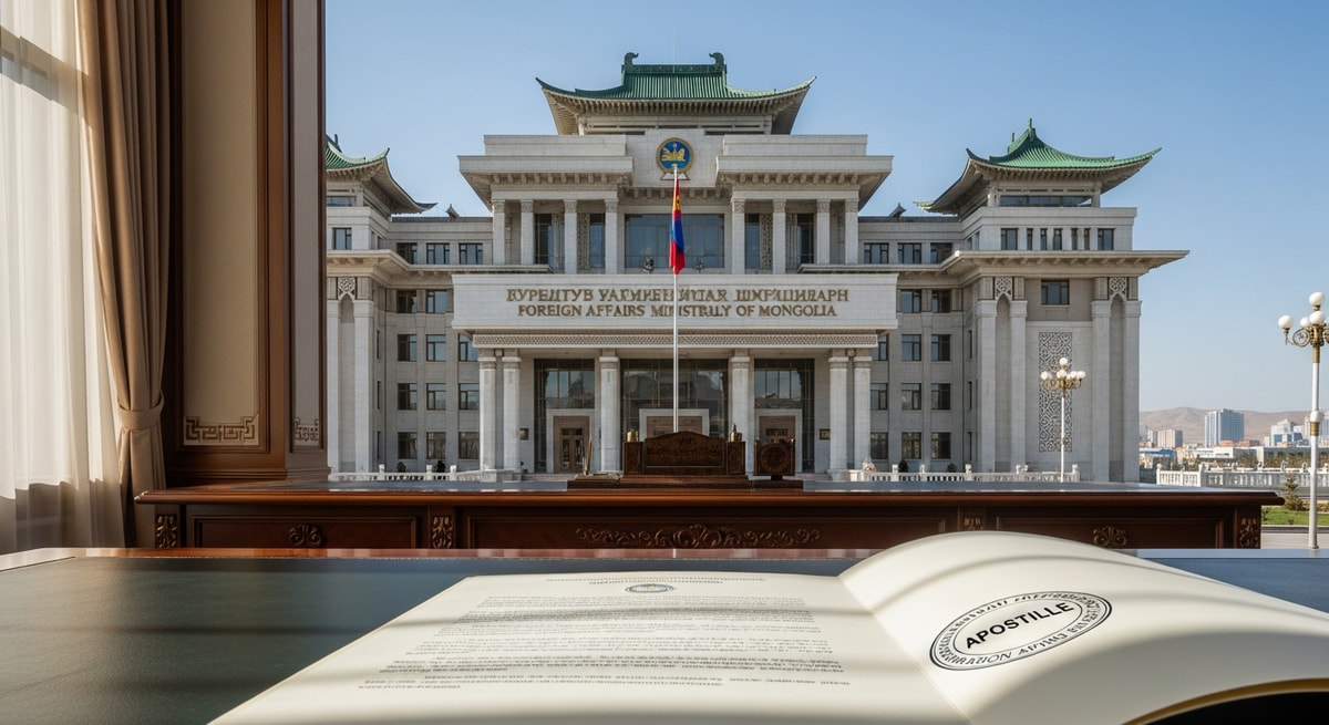 Mongolia's Ministry of Foreign Affairs building in Ulaanbaatar where apostilles are issued for Mongolian documents