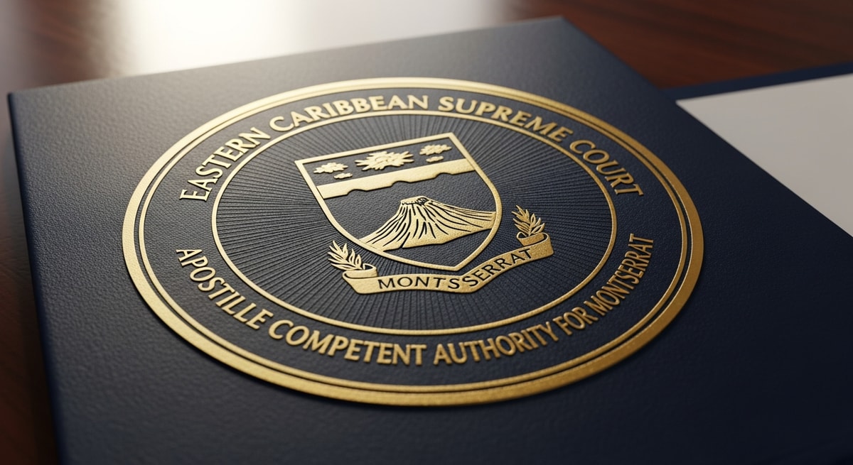 Eastern Caribbean Supreme Court seal representing the apostille competent authority for Montserrat under the Hague Convention