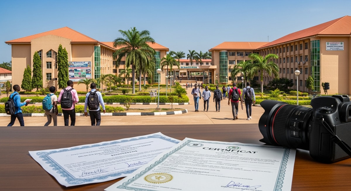 Nigerian university campus representing the academic institutions whose credentials frequently require certified translation for international use