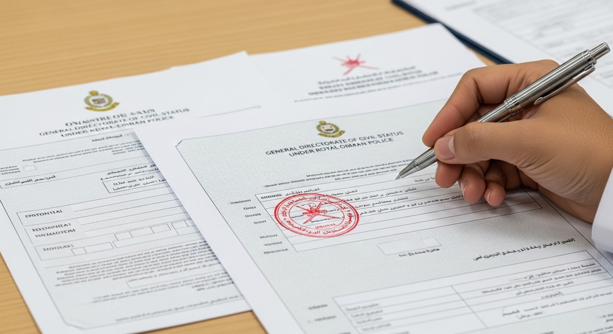 Omani civil registration system representing the General Directorate of Civil Status under the Royal Oman Police