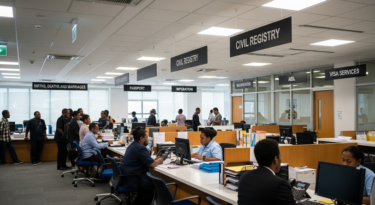 Government offices in Waigani, National Capital District, where PNG civil registry and immigration services are located
