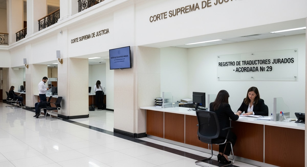 Corte Suprema de Justicia building in Asunción where sworn translators are registered under Acordada No. 29