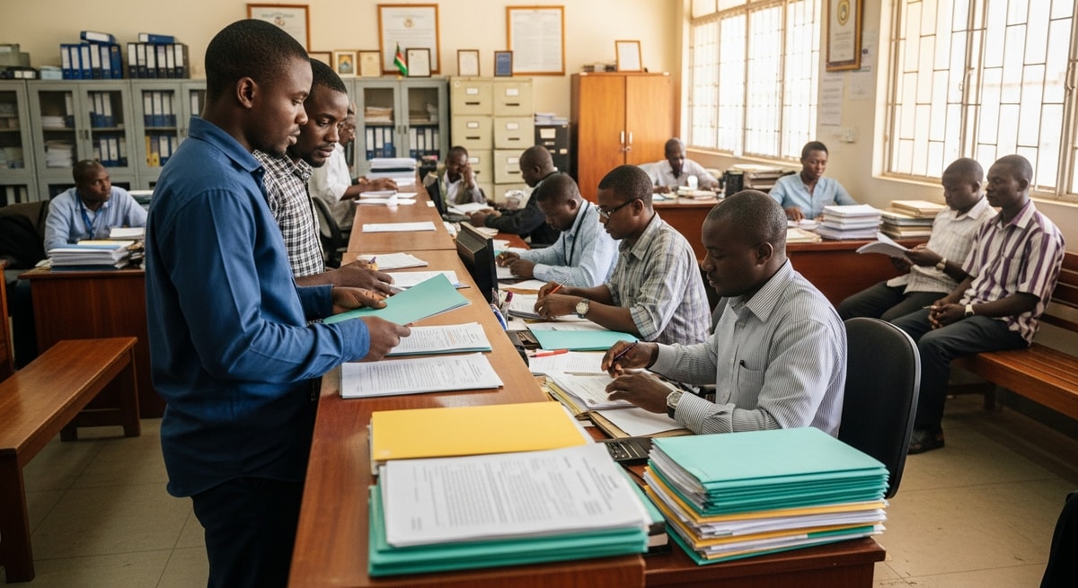 Government offices in Banjul, The Gambia, where the Ministry of Foreign Affairs processes document authentication for consular legalization
