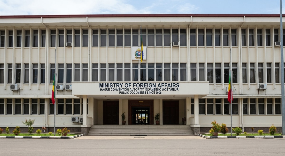 Ministério dos Negócios Estrangeiros building in São Tomé, the Hague Convention competent authority that issues apostilles for Santomean public documents since 2008