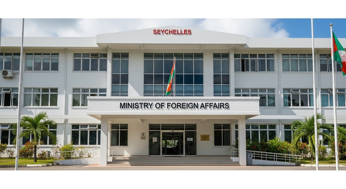 Seychelles Ministry of Foreign Affairs building in Victoria, Mahé, the designated Hague Convention competent authority for issuing apostilles on Seychellois public documents