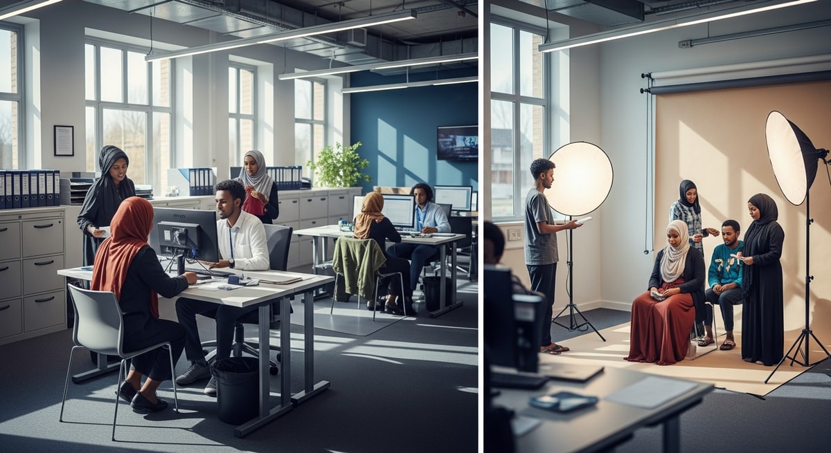 Somali community centre representing the global diaspora in the UK, US, Canada, and Scandinavia whose immigration documentation needs drive demand for certified translation