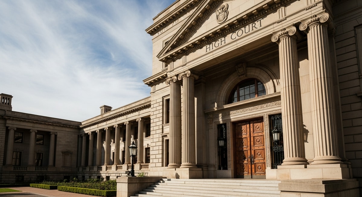South African High Court building representing the judicial authority that registers and enrolls sworn translators