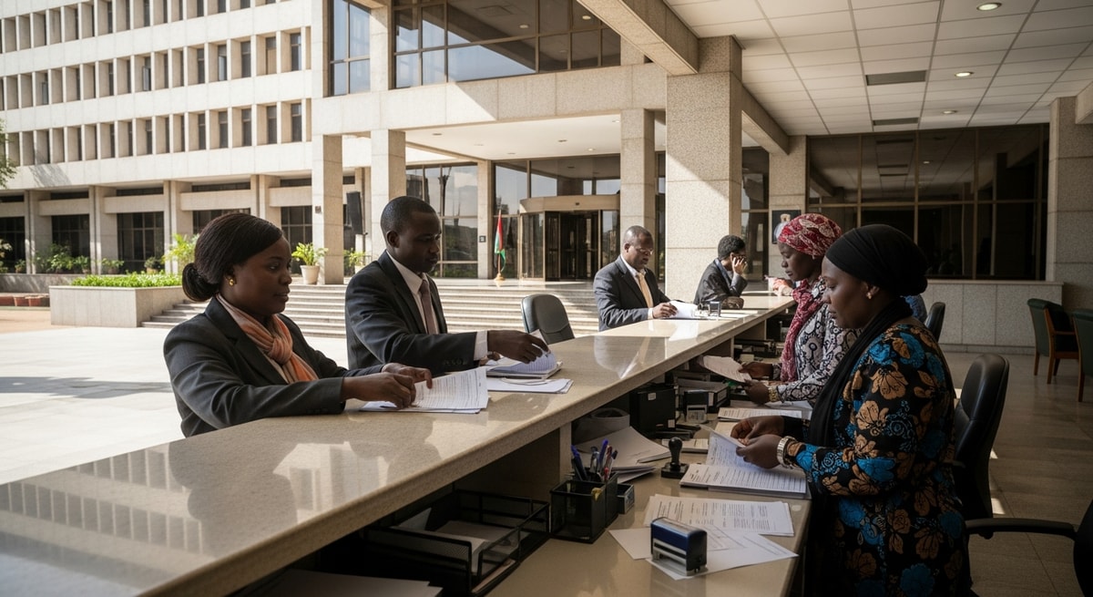 The Ministry of Foreign Affairs and International Cooperation building in Juba, South Sudan, where official document authentication is processed for international use