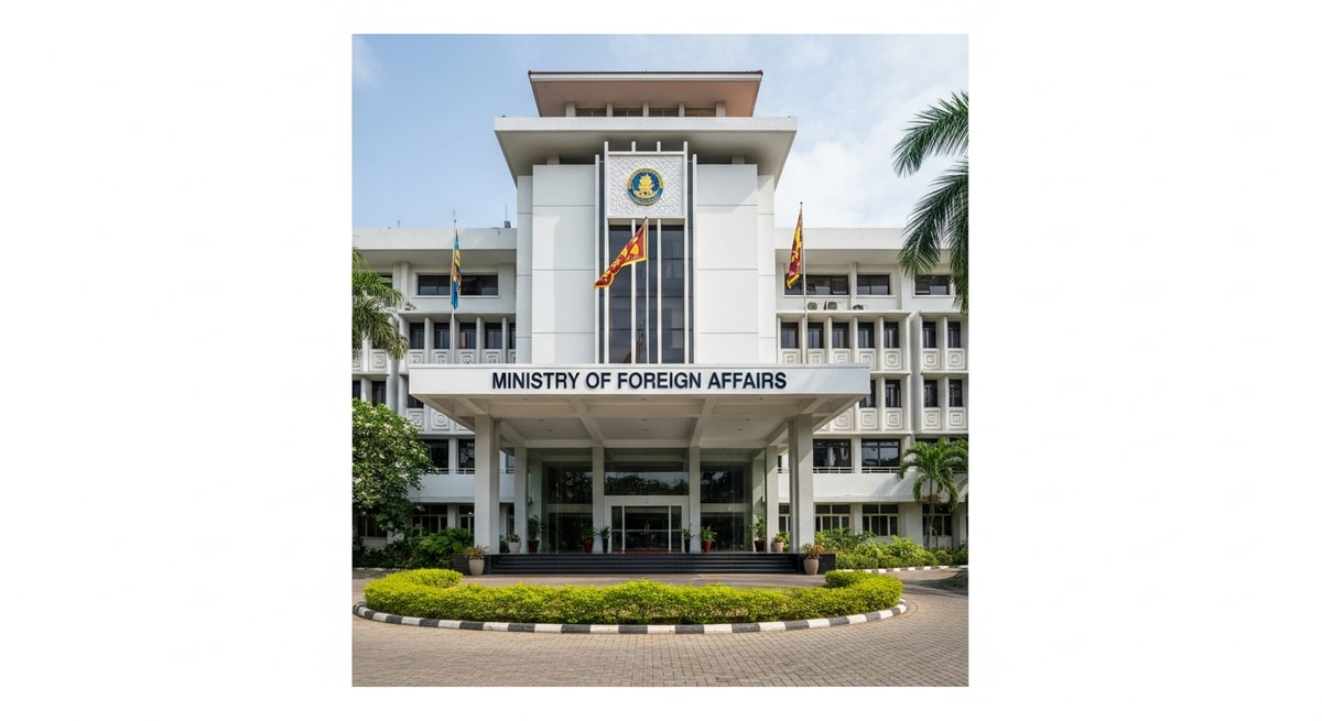 Ministry of Foreign Affairs building in Colombo representing Sri Lanka's consular legalization authority for document authentication