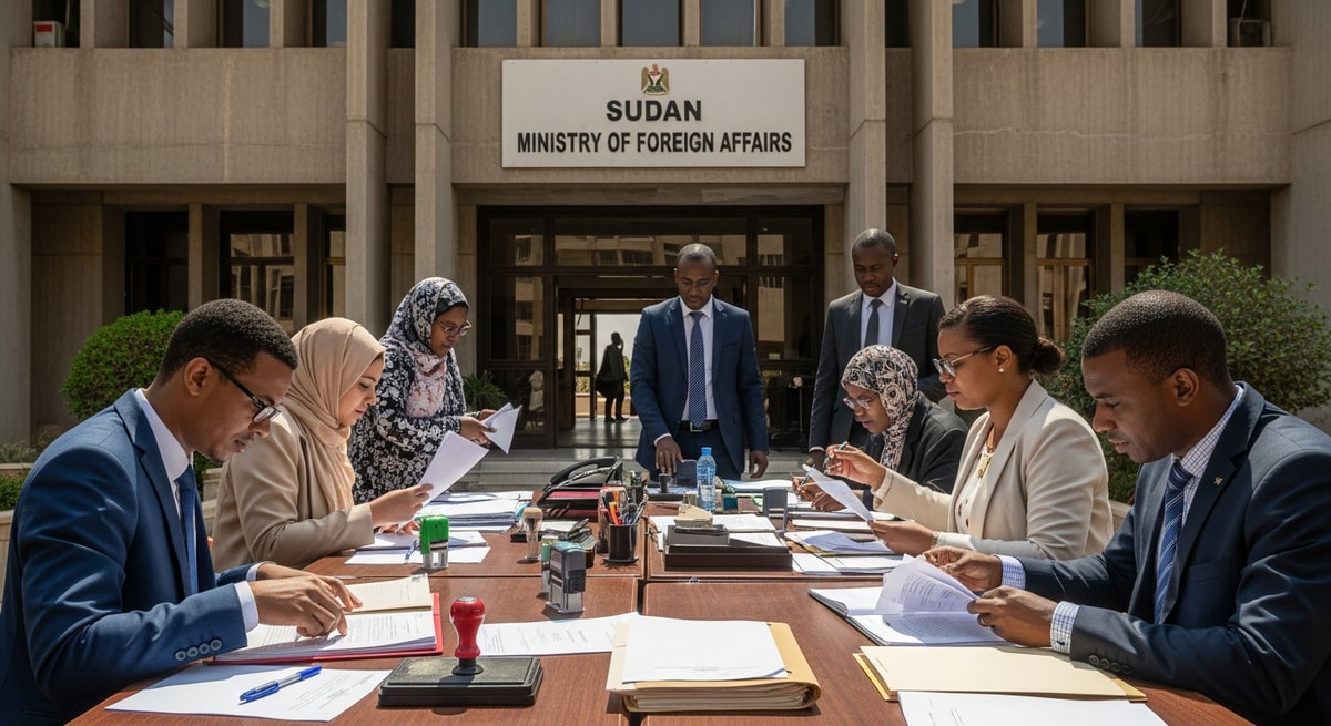 Sudan Ministry of Foreign Affairs building in Khartoum where official document authentication takes place as part of the consular legalization process