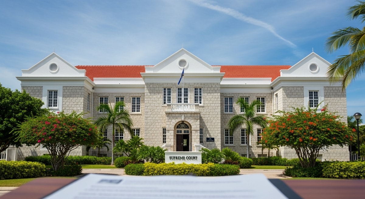 Supreme Court of the Turks and Caicos Islands building where the Registrar issues apostilles for official documents under the Hague Convention