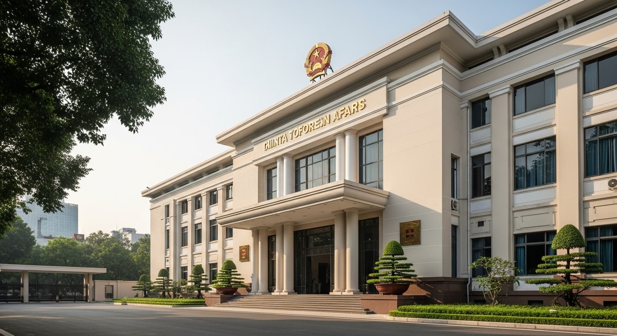 Exterior of Vietnam's Ministry of Foreign Affairs building in Hanoi representing the government institution responsible for consular legalization