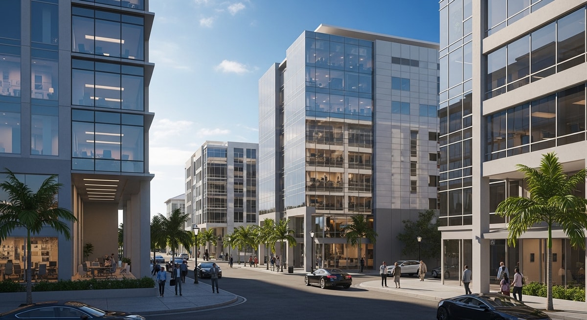 Road Town financial district in the British Virgin Islands representing the territory's role as the world's leading offshore corporate jurisdiction